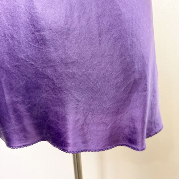 Victorias Secret Silk Purple Y2K Slip Dress Lace Mini - Picture 3 of 7